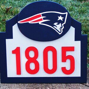 New England Patriots Address Sign for your home (with your address) GO PATS GO!